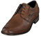 bugatti Business Halbschuh aus Leder, Derby mit Hand Finish und Perforation, Braun, 40 EU