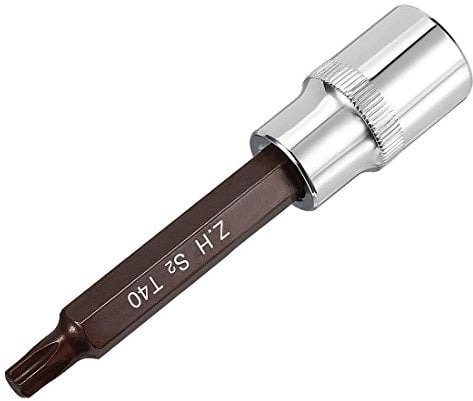 sourcing map 1/2 Drive x T40 Torx Bit Socket, S2 Steel Bits CR-V Sockets 4 Length Use with Ratchet Wrench, Slide Bar, Extension Rod