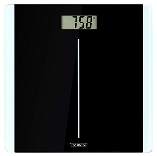 Monzana® Digital Personenwaage mit DMS-Sensorsystem Körperwaage Waage Körperwaage LCD Display Step-On-Technologie schwarz