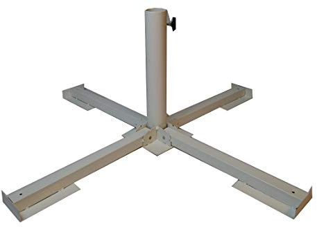 Unbekannt 1 X Schirmständer Plattenständer Weiss für Steinplatten/Gehwegplatten Sonnenschirmständer Für Stockgrößen: 25-40mm Rohrhöhe:ca.35 cm Terassenschirm Ständer