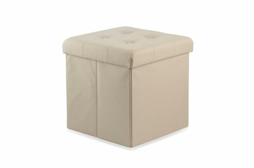 Galileo Casa 2191275 Sitzsack aus Kunstleder, Elfenbeinfarben, 37,5 x 37,5 x 38 cm, Weiß