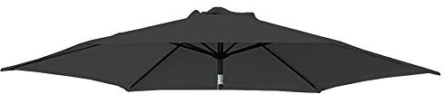Green Bay 2.7m/8 Arms Replacement Parasol Garden Patio Umbrella Fabric Canopy Cover (Black)