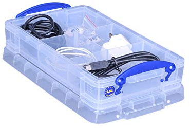 Really Useful Products 2.5 Litre Box with Insert, Pack of 4, Transparent Clear