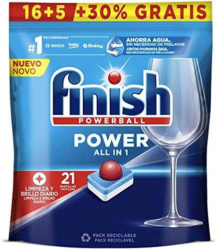 Finish Powerball All in 1 Max - Pastillas para el lavavajillas todo en 1 - formato 22 unidades