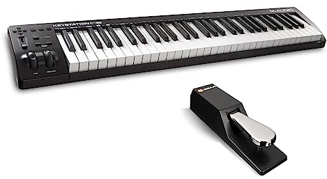 MIDI Controller Bundle - 61-Key USB MIDI Keyboard Controller with Sustain Pedal and Pro Software Suite - M-Audio Keystation 61 MK3 + SP-2