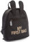 CHILDHOME, Kinderrucksack Baby, Schule, Vorschule, Kinderkrippe, Zwei Fächer, Lunchbag/Flaschen geeignet, Abnehmbare Sicherheitsschnalle, Wasserabweisend, My First Bag, Schwarz/gold