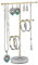 relaxdays Porte-bijoux, marbre, 3 barres, rangement colliers, boucles d’oreilles & bracelets, HLP 26x19x8 cm, blanc/or