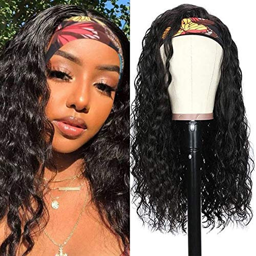 LoveLeiter Kurz Perücke für Schwarze Frauen Headband wig locken perücke Afrika Peru Bob Kopf Stirnband Afro lockige gewellte Verworrene Perücken Synthetische Curly wig Cosplay Party