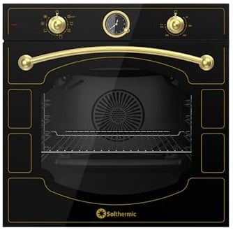 SOLTHERMIC NBE6RBL HORNO ELECTRICO MULTIFUNCION ESTILO RUSTICO NEGRO CON MANDOS DORADOS/CAPACIDAD 64 L. / POTENCIA 2375 W/FUNCION TURBO
