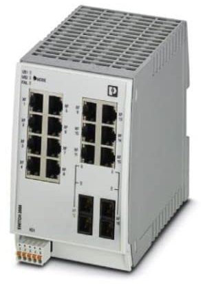 PHOENIX CONTACT FL SWITCH 2214-2FX SM Managed Switch 2000, 14 RJ45-Ports 10/100 MBit/s, 2 SC-Singlemode 100 MBit/s, Schutzart: IP20, PROFINET Conformance-Class B