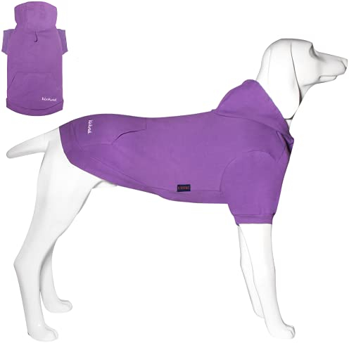 Hunde Hoodie, Hundemantel mit Hut & Taschen & Leinenloch, Weicher und Atmungsaktiver Kapuzenpulli Für Große Hunde Winterhundebekleidung Drinnen & Draußen Hundekleidung von Kickred (Lila-S)