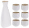 BESPORTBLE 1 juego de cerámica tradicional japonesa Sake Set con 1 jarra decantadora botella de Tokkuri y 6 tazas Ochoko para caliente o frío bien en casa restaurante blanco