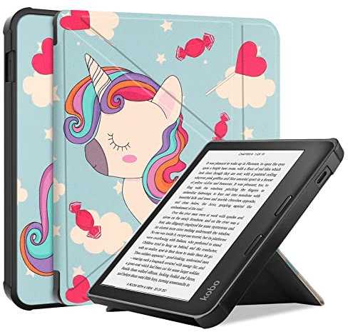 STAECAS Antichoc Housse pour KOBO Libra 2 Coque - Étui KOBO Libra2 Liseuse eBook Housse avec Support Pliant Housse Protection Coque (DJS)
