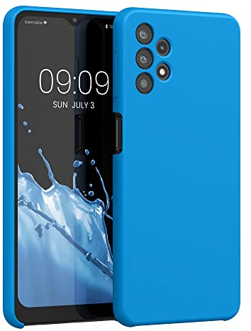 kwmobile Hülle kompatibel mit Samsung Galaxy A32 5G Hülle - Silikon Handy Case - Handyhülle weiche Oberfläche - kabelloses Laden - Strahlend Blau