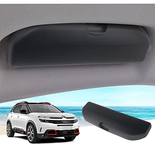 GAFAT 2017-2024 2025 Citroe-n C5 Aircross/ C4 C5 X 2021-2024 2025 Brillenetui Auto Sonnenbrillenhalter, Aufbewahrungsbox Organizer, kompatibel mit Citroen C5 Aircross Zubehör [OEM Original](Schwarz)
