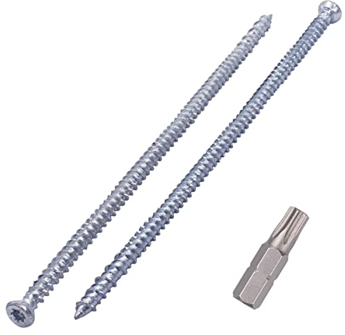 SKIR'CO Lot de 35 vis à béton zinguées à tête fraisée 7,5 x 212 mm