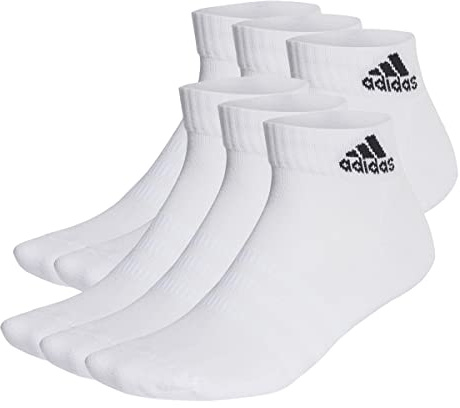adidas Unisex Kids Cushioned Sportswear Ankle Socks 6 Pairs, White/Black, 6-7 Years