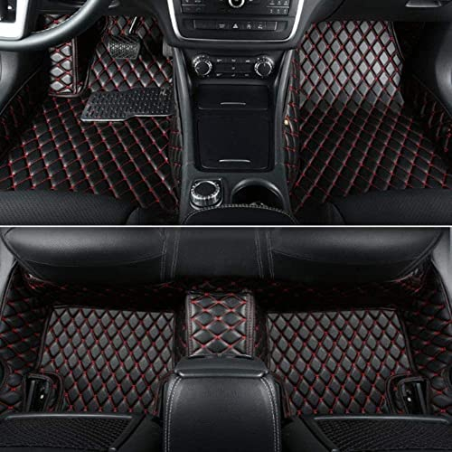 NYMCAR Kompatibel Nach Maß Auto FußMatten für Audi A1,A2,A3,A4,A5,A6,A7,A8,Q2,Q3,Q5,Q7Q,Q8,TT,R8,e-tron,Q4 e-tron,Automodelle 2000-2023 (Schwarz Rot)