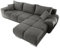 Stella Trading ANTON Ecksofa mit Schlaffunktion, Stoffbezug Uran Stone - Moderne Eckcouch in L-Form mit Bettkasten & dekorativer Steppung - 289 x 85 x 189 cm (B/H/T)