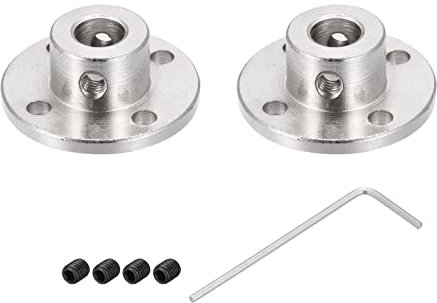 Rebower 8mm Rigid Flange Coupling Connector Motor Shaft Coupler (w Screw 1Pack M4 Hex Wrench),[for DIY Stepper Motors]-2 Pack