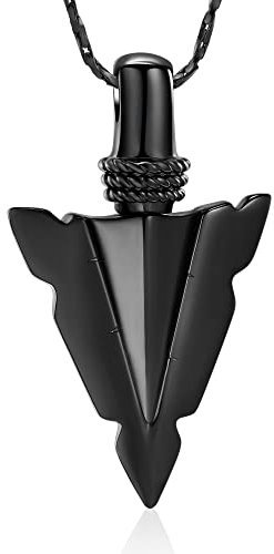 Minicremation Mjolnir Thors Hammer Urn Necklace for Ashes for Men Celtic Nordic Viking Cremation Jewelry for Women Keepsake Memorial Ashes Pendant (Black-A)
