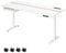 VASAGLE Höhenverstellbarer Schreibtisch elektrisch, 160 x 70 cm Tischoberfläche, Memory-Funktion mit 4 Höhen, mit Steckdosen und Stoffschublade, wolkenweiß-goldeichenfarben LSD116W01