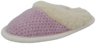 Hollert Damen Hausschuhe/Pantoffeln aus Merinowolle Paula warme Hüttenschuhe aus Schafwolle Größe 38 EU, Farbe Rosa