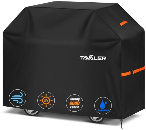Tavaler Grillabdeckung Wetterfest-145x60x120 cm, Grill Abdeckung 600D Oxford Gewebe Grill Abdeckhaube Gasgrill Abdeckung für Weber Genesis, Spirit Serie/Enders Boston, Monroe, Chicago Serie