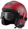 Halbschalenhelm Leder Jethelm Bluetooth Roller-Helm ECE-Zulassung Vintage Motorradhelm Brain-Cap Motorrad Halbhelme Mit Built-In Visier Cruiser Scooter Helm Für Herren Damen 5,L:59-60CM