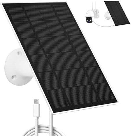 Waterproof Ring Solar Panel,3W Solar Panel for Camera | Solar Panel Charger with 360° Adjustable Security Mount