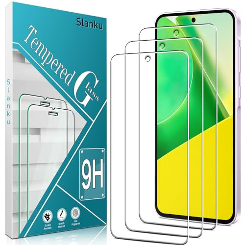 Slanku 3 pièces Verre Trempé pour Samsung Galaxy A35 5G Film Protection écran - 0,33mm HD Ultra Transparent, 9H Dureté, Anti-Rayures, Sans Bulles, Facile à Installer