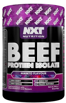 NXT Beef Protein Isolate 540g - High Protein Powder in Natural Amino Acids - Paleo, Keto Friendly - Dairy and Gluten Free - 540g - Mmmto