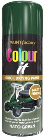 AlezyB - 6 x Nato Green 400ml All Purpose Spray Paint | Use on Metal, Wood, Plastic and Multipurpose Aerosol Professional Quality Perfect Finish, for Interior Exterior and Excellent Coverage