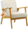 HOME DESIGN & CONFORT Sessel Roma schmutzabweisend im nordischen Stil, Wohnzimmersessel, Massivholz, Schlafsessel (beige/natur)