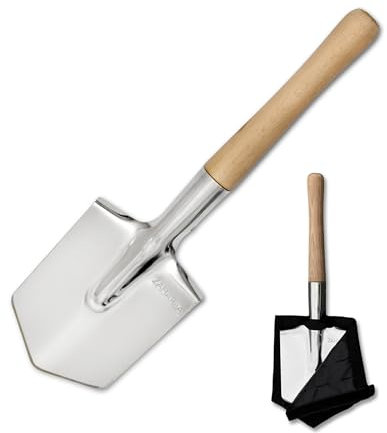 ZAHARIIA Pala de camping – 52.8 cm ligera con acero inoxidable – Mini pala multifuncional con funda – Herramienta de supervivencia compacta y duradera para aventuras al aire libre – Estilo militar
