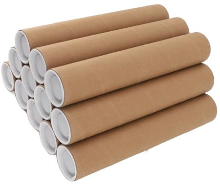 Posterröhren, Kraftpapier, 12 Stück, Versandröhren, Wiederverwendbar, Robust für den Transport von Dokumenten (Focketg059x1p8n4-11)