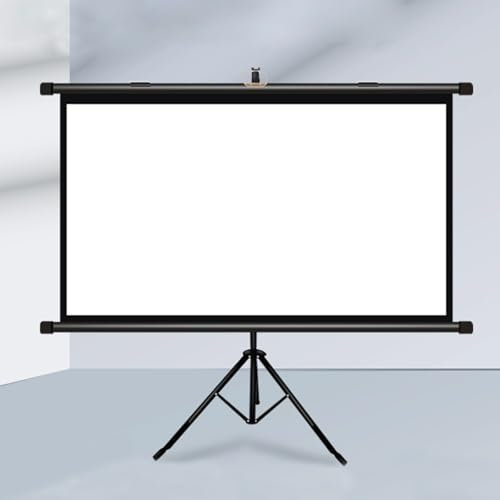 Outdoor Projektionswand Mit Stativ, Tragbare Projektionswand Für Den Innenbereich, Verstellbare Projektionswand Für Filmabende Im Garten，Projektionsleinwand Rolloleinwand Heimkino Mobile(4:3,60)