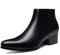 Stivaletti da Uomo Stivaletti con Tacco Alto con Zip e Punta a Punta da Uomo Mostra for Le Vacanze in Vera Pelle Il Primo Strato di Pelle Bovina Pura(Nero,38 EU)
