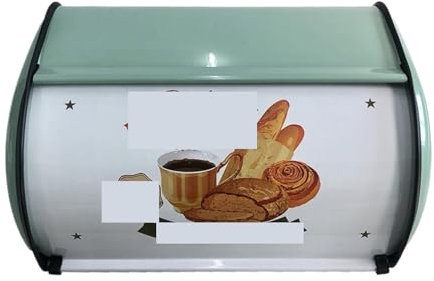 AMYSTY Brotkasten Brotbox Brottopf Metall Brot Box Roll Top Brot Bin Rustikalen Brot Lagerung Halter Für Arbeitsplatte Küche Hause Brotaufbewahrung(Grün)