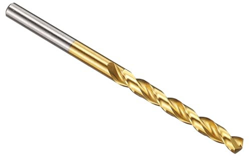 PATIKIL Brocas de 5mm, Acero de Alta Velocidad M42 con 8% Cobalto, Vástago Recto Jobber 135° Recubierta de Nitruro de Titanio (TiN) para Acero Inoxidable y Metales Duros - 1 Unidad