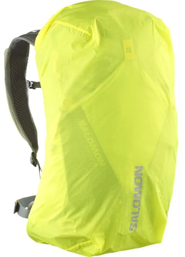 Salomon Regenhülle klein, wasserdichter Wetterschutz aus Silikon-Nylon, leichte, verstellbare Passform für 10-25-Liter-Rucksäcke, reflektierende Details