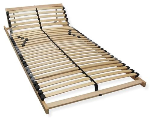 Stabiler Lattenrost 90x200, Lattenrahmen Buche, 28 Latten, 7 Komfortzonen, Federholzrahmen Made in Germany, Lattenrost Kopfteil verstellbar, Lattenrahmen Traglast bis 150Kg