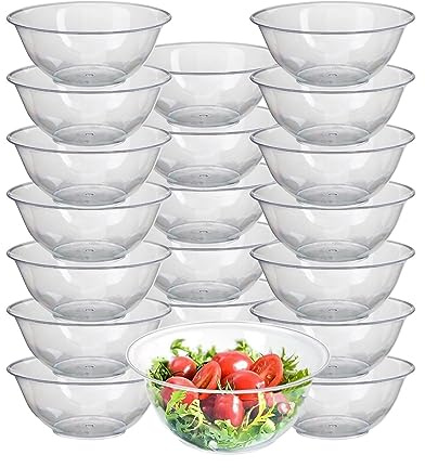 HOMESHOPA Clear Plastic Bowls, Pack of 10 7 Oz Dessert Cups for Serving Weddings Catering Parties, Ice Cream Salad Bowl for Mousse Puddings Entrees Sundaes Home Party Supplies