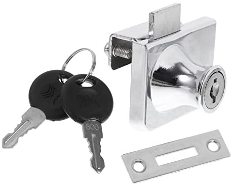 DIYEAH Serrure De Sécurité Pour Vitrine Verre Alliage Sans Perçage Protection Anti-vol Pour Portes Coulissantes Armoires Et Présentoirs