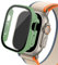 Quirxio Boîtier en verre pour Apple Watch Ultra 2, 49mm, smar twatch PC, protecteur d'écran pare-chocs, couverture trempée, accessoires de bande série iwatch(Mint 11,Ultra 2 49mm)