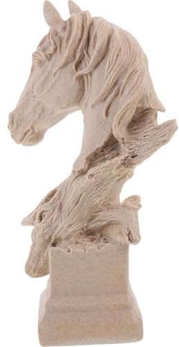 DIYEAH Vintage Pferdekopf Statue aus Kunstharz als Kleine Dekofigur | Lebensechtes Tiermotiv, Kompakte Form, als Ornament für Wohnräume und Arbeitsbereiche