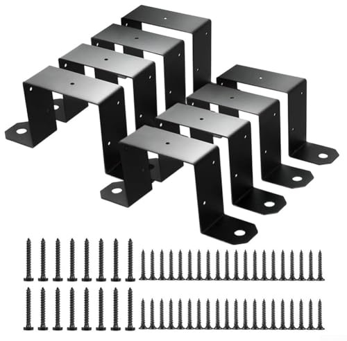 4 x 4 Metall-U-Klammern für Zaunstütze, robust und konstruktiv (4 Stück)