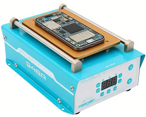 Heizplatte Handy Reparatur für max. 7 zoll LCD Bildschirm Screen Separator mit Eingebautem PTC-Heizelement 230V Wärmeplatte Tablet Smartphone Touchscreen Trennen 0–140 °C±5 °C Temperatur Einstellbar