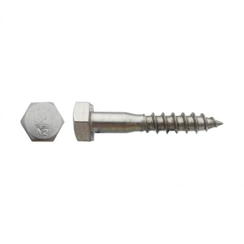 Vis à bois tête hexagonale (Tirefond) Inox A2-10 x 120 mm- Vendu par 50