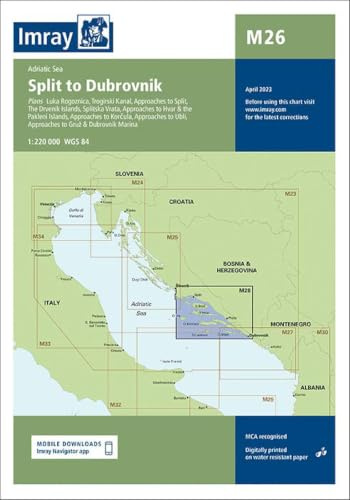 M26 Split to Dubrovnik, Imray Chart: 1:220.000 (Imray M Charts, Band 26)